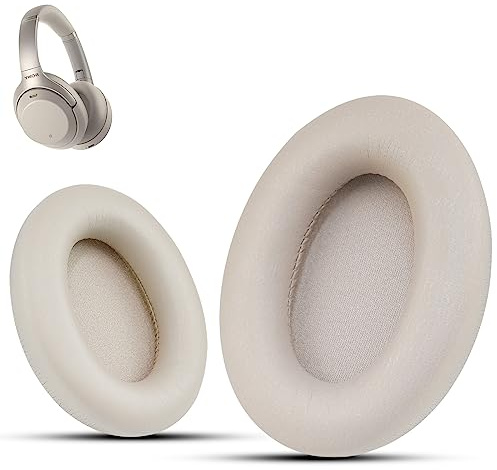 Krone Kalpasmos Professionelle Sony wh1000xm3 Ersatz-Ohrpolster, kompatibel Sony WH-1000XM3 Kopfhörer mit Geräuschunterdrückung, luxuriöses weiches Leder, Memory-Schaum, Gold