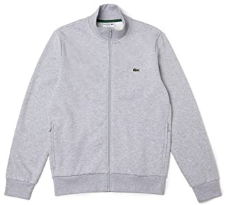 Lacoste Zip-Up High Neck Veste polaire pour homme Argent Chine XXL