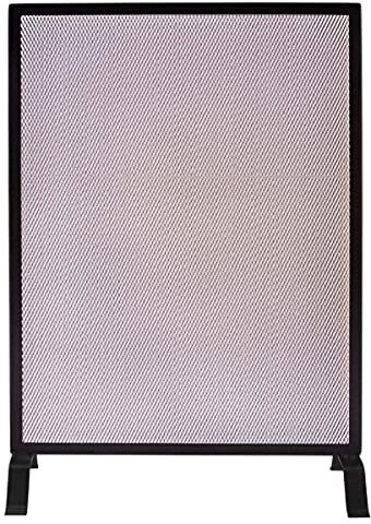 Grille de Protection pour cheminée, Grille Pare-feu en Fer forgé Coloris Noir - Hauteur 72 x Longueur 50 cm
