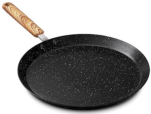 MICHELANGELO Crepe Pan 28cm, Dosa & Pancake Pan with Stay-Cool Handle, Induction Compatible, PFOA Free