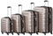 Zelsius Koffer Set 4 Stück | Champagner | ABS Hartschalenkoffer mit Zahlenschloss, 4 Rollen und Innen Trennwand | Handgepäckkoffer, Hartschalenkoffer Set 4 teilig, Trolley, Koffer Groß, Luggage Set