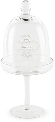 Excelsa Fine Quality Alzata per Dolci con Campana, Vetro, Altezza 27,5 Cm.
