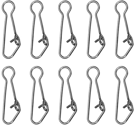 PATIKIL Haute Résistance Pêche Boutons-Pression, 100 Paquet 24 Lbs INOX Acier Ligne Broche Connecteur Pivots Agrafes Rapide Changement pour Pêche Leurs Eau Douce Eau Salée, Noir