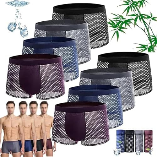 Hotgreenpepper Boxer en Fibre de Bambou,pour Un Confort Tout au Long de la journée, Boxer en Soie glacée