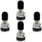 Lot de 4 valves de pneu avec bouchons anti-poussière - En métal - Sans chambre à air - Cuivre par jantes - Pour pneus de voiture et moto - Argenté/noir