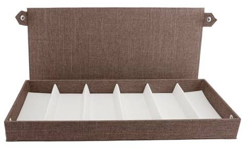 Fockety Sonnenbrillen-Organizer-Box, 6 Fächer, Sonnenbrillen-Box, Mehrere Fächer, Leinen, Brillenbox, Brillenhalter, Brillen-Organizer, Brillen-Display, Brillenetui für Reisen, Zuhause,