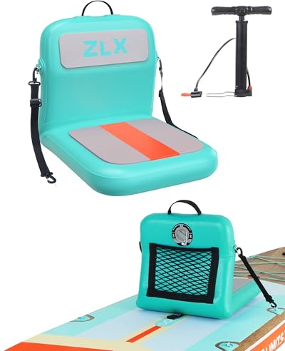 ZLX Gonfiabile Paddle Board Kayak Seat Portatile Canoa Surfboard Sup Seat Con Pompa Aria Materiale PVC per Outdoor Kayak Camping Picnics Watch (Verde)