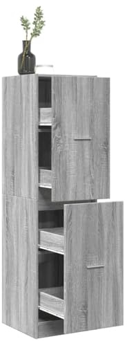 Mokuyary Armario farmacéutico Sonoma gris 40 x 41 x 144,5 cm de material de madera para medicamentos