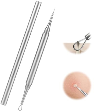 YIPFEN Extracteur Point Noir & Tire-Comédon, Aiguille Acné Visage en Acier Inoxydable – Outil Professionnel de Précision pour Éliminer Boutons et Comédons (1 Pièce).