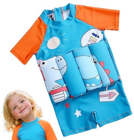 Traje de baño flotante para niños, traje de baño flotante de secado rápido de dinosaurio, traje de baño para niños y niñas, al aire libre, playa, piscina, deportes, entrenamiento, vacaciones, verano
