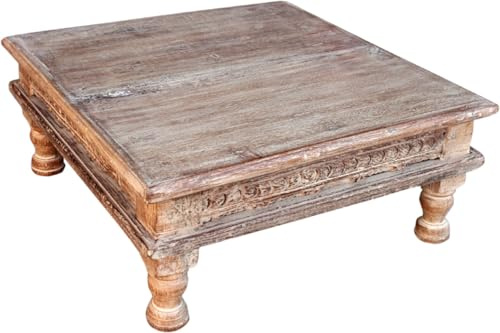 GURU SHOP Kleiner Tisch, Blumenbank, Kaffeetisch, Beistelltisch, Couchtisch - Modell 4, 18x43x43 cm