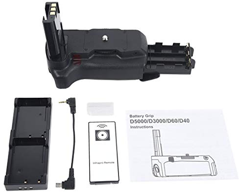 DSTE Pro IR Remote MB-D5000 Vertikaler Batteriegriff für Nikon D40 D40X D60 D3000 D5000 SLR Digitalkamera wie EN-EL9