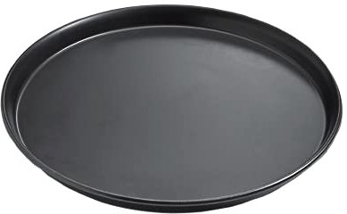 MOESTA-BBQ 10087 Pan-American Pizzablech Rund - 32cm Durchmesser - Pizza-Pfanne aus Blaublech für Backofen und Grill