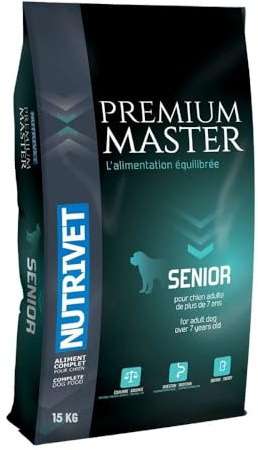 NUTRIVET - Premium Master Senior - Croquettes pour Chien de Plus de 7ans - Poulet & Riz - 15kg