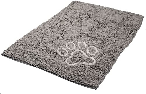 Bunty Indoor Dog Doormat - Low-Profile, Washable, Soft Non Slip Dog Mat for Muddy Paws, Spills, Rain - Cosy Crate Mat, Water/Food Bowl Spill Protector - XXL, 118x77cm, Grey