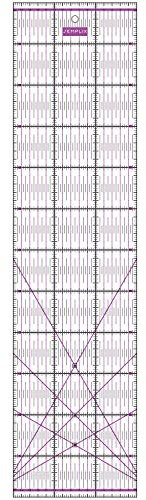 SEMPLIX Patchwork-Lineal Quilt-Lineal, transparent, mit cm-Skala und Winkelfunktionen, ideal für Patchwork und zum Basteln, 60 x 15 cm (lila)
