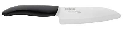 KYOCERA - GEN Series -kleines Santoku-Keramikmesser aus Hochleistungskeramik | extrem scharf | ultraleicht | hohe Bruchfestigkeit | handgeschliffen. Klingenlänge: 14 cm, Schwarz