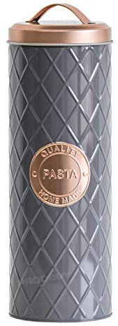 Prodbuy-Limited 33cm Grey & Copper Geometric Pasta/Spaghetti Storage Jar