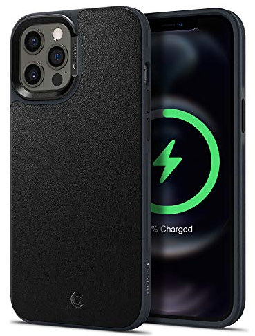 CYRILL by Spigen Leather Brick MagSnap Compatible with iPhone 12 Pro Max Case, Built-in Magnetic Ring with Synthetic Leather Hyrbid Protective Case for iPhone 12 Pro Max (2020) - Graphite