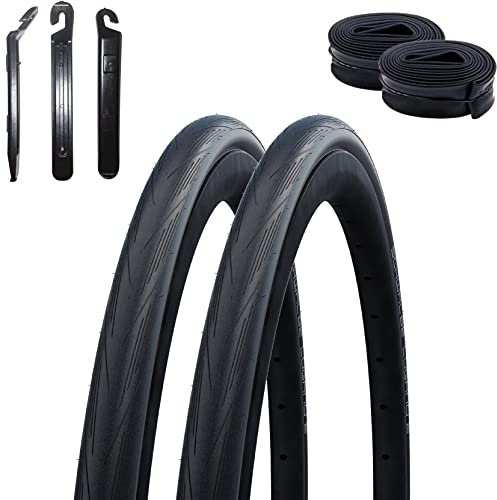 2 x Schwalbe Lugano Endurance 28 Rennradreifen Fahrradmantel 700 x 25C (25-622) + 2 x Schwalbe SV15 inkl. 3 Reifenheber