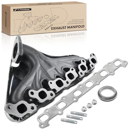 A-Premium Exhaust Manifold W/Gasket, Studs, Nuts & Heat Shield [DOHC 6Cyl 4.2L] Compatible with Chevrolet, GMC, Isuzu, Buick, Olds, Saab -2002-2005 - Trailblazer, Envoy, Bravada, Rainier, 9-7x & More