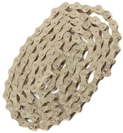 Cykelkedja, 116 Länkar Cykelkedja Universal Single Speed High Strength Mountain Bike Derailleur Chain(Guld) Cyklar och tillbehör