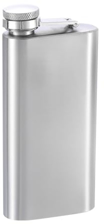 uxcell Hip Flask for Liquor 5oz/140ml Stainless Steel Leak Proof Drinking Flask for Camping Hiking Outdoor Activity, Silver