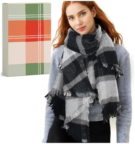 Ladies Scarf Christmas Gifts for Women: Ladies Scarves Mum Gifts for Her, Fluffy Blanket Scarf Shawls Wraps Secret Santa Gifts for Women Stocking Fillers for Teenage Girls Xmas Presents for Mum