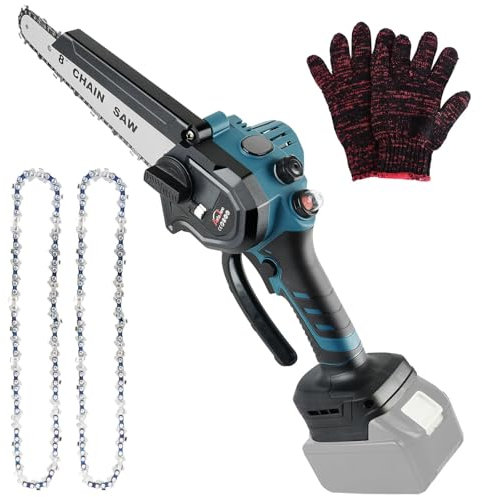 AUTOJARE 8 zoll Mini Kettensäge für Makita 18V Akku 1000w Akku Kettensäge mit Automatischer Öler 2 Batterien und 2 Ketten Elektro Säge zum Schneiden von Zweigen und Holz (ohne Batterie)