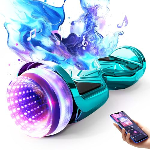 6,5 Zoll Hoverboard, mit Bluetooth und LED-Licht, 3D-LED-Licht, selbstbalancierendes System, geeignet für Kinder