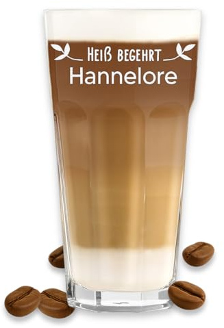 polar-effekt Latte Macchiato Bicchiere da caffè 480 ml con incisione in regalo – Vetro resistente al calore per caffè, cappuccino e caffè ghiacciato – Ideale come regalo di compleanno