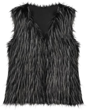 LONTG Women Faux Fur Gilet Ladies Sleeveless Vest Open Front Fluffy Waistcoat Winter Warm Thermal Short Vest Furry V Neck Jacket Coat Fashion Outfits Casual Cardigan Outwear