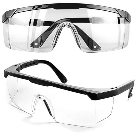 Yueeqian Säkerhetsglasögon, 2 st genomskinliga skyddsglasögon anti-dimma