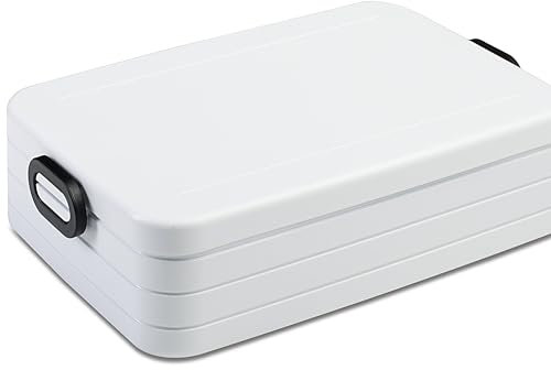 Mepal - Lunchbox Take a Break Large - Brotdose To Go - Für 4 Sandwiches oder 8 Brotscheiben - Meal Prep Box - Essensbox mit Unterteilung - Spülmaschinenfest - 1500 ml - White