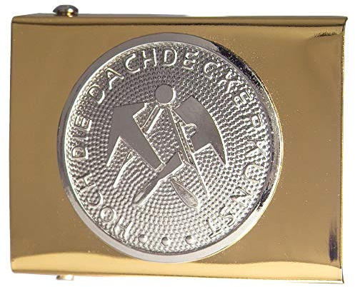 JOB Koppelschloss Dachdecker, Farbe gold/silber aus Messing, poliert