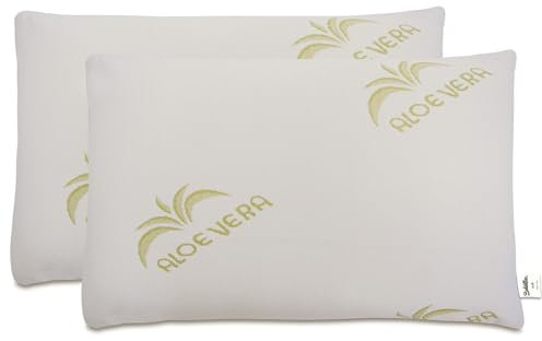 Baldiflex Emporio, Coppia di Cuscini Saponetta Memory Foam, Aloe Vera, Altezza 11 cm, Soffice