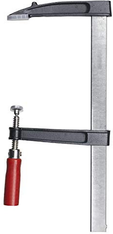 kwb Tornillo de apriete con mango de madera 120 x 300, anchura de sujeción 300 mm, profundidad de sujeción 120 mm, mandíbulas de sujeción de zinc modelado a presión, pinza de tornillo con riel metálico estable