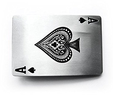 eeddoo® Gürtelschnalle - As (Buckle für Wechselgürtel für Damen und Herren | Belt Frauen Männer Oldschool Rockabilly Metall Gothic Wave Rock Biker Western Trucker Casino Skull)