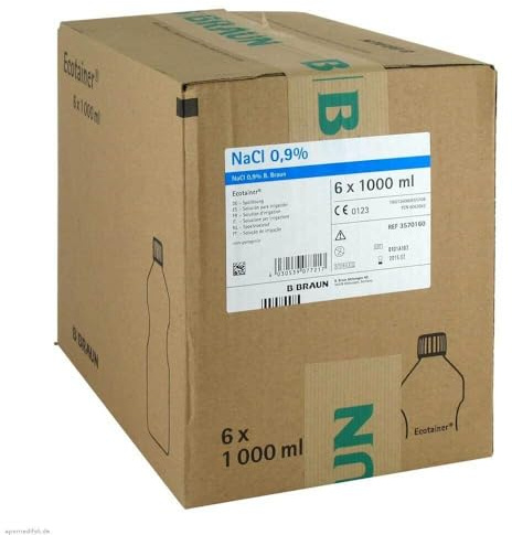 6x B. Braun NaCl 0,9% Ecotainer® Topische Spüllösung 1000 ml | Flasche (1000 ml) - B011OIJLJM