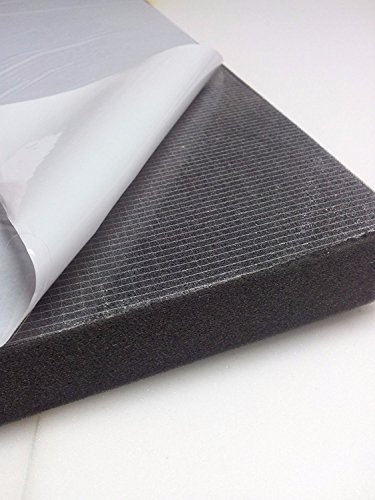 Glatt Schaumstoff Selbstklebend Dämmung Schallschutz mail (100cm x 50cm x h) Weiß o. Schwarz (100x50x4, Anth/Schwarz)