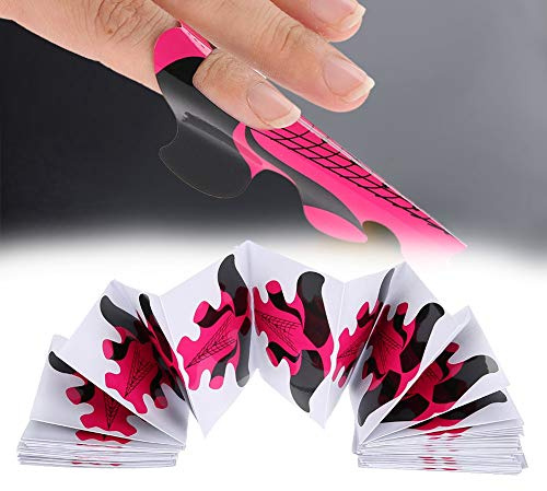 Vassoio di carta per unghie 100 pezzi, estensione per unghie a forma di unghie lunghe, forme per unghie per costruttore di estensioni per unghie Vassoio di carta per gel polacco Manicure per u