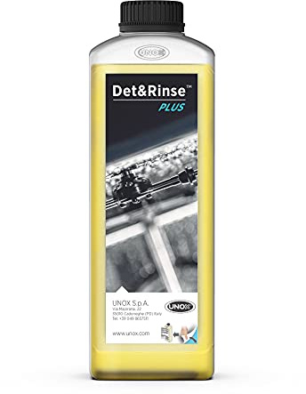 UNOX DET&Rinse PLUS. Detergente brillantante concentrato. Per forni UNOX MIND.Maps™ PLUS e ONE. 10 bottiglie da 1 litro l'una