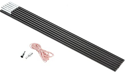 HI-GEAR Fibreglass Replacement Pole Kit 9 Section 7.9mm, Black, One Size