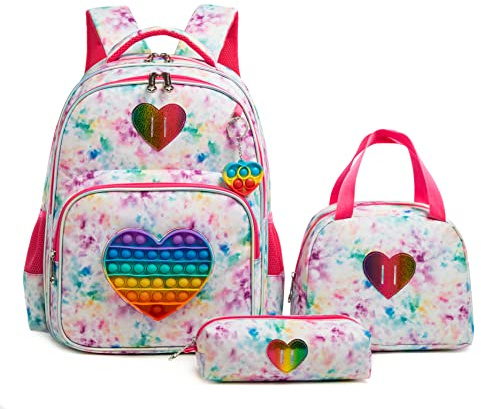 HTgroce Sac à Dos Enfants,Pop Sac it Fidget Toys Sac à Dos pour Enfant Fille Primaire école, Cadeaux pour Les Filles Bon pour la Randonnée.
