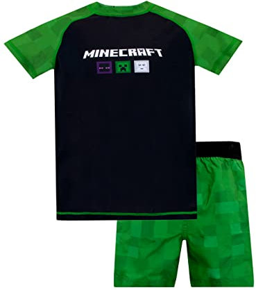 Minecraft Badehose Und Schwimmshirt Jungen | Schwimmanzug Jungen | Gaming Badeanzug Für Junge 121