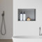 [neu.haus] Mensola da Incasso per Bagno Nicchia da Parete in Acciaio Inox Spazzolato Mensola Muraria Rettangolare 47 x 32 x 10 cm Argentato Opaco