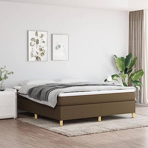 OHOOWOO Boxspringbett mit Matratze Dunkelbraun 180x200 cm Stoff,Hochwertiges Boxspringbett für erholsamen Schlaf mit Taschenfederkernmatratze und Matratzenauflage, 180x200 cm, Dunkelbraun