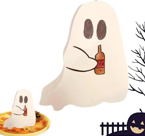 Geister- aus, Halloween-ationen Geisterholz, Tischgeister-Schilder, Halloween-ationen für den Innenbereich, Geisterschild, niedliches Geister-Tablett, für Kamin, Tischplatte, Fensterbank