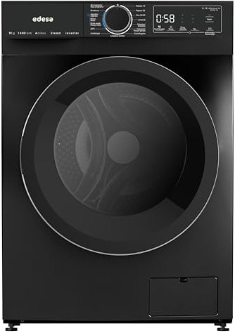 Edesa Lavadora Libre Instalación EWF-9400 MTBK 9 KG Carga Frontal 18 Programas Gran Capacidad Lavado 9kg Gran Velocidad 1400 r.p.m Bloqueo Seguridad y Puerta Pantalla LED Color/Acabado Negro