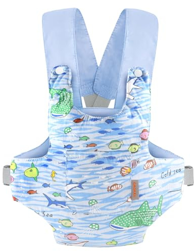 GAGAKU Baby Doll Carrier for Toddlers, Toy Baby Carrier for Kids, Reborn Dolls Accessories for Little Girls - Blue - Fish